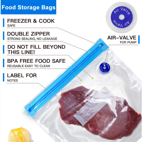 Food Vacuum Bags Reusable Vacuum Bags Small Large Size Vacuum Sealed Food Bags Food Storage Bag 10Pcs Vacuum Packaging Bags